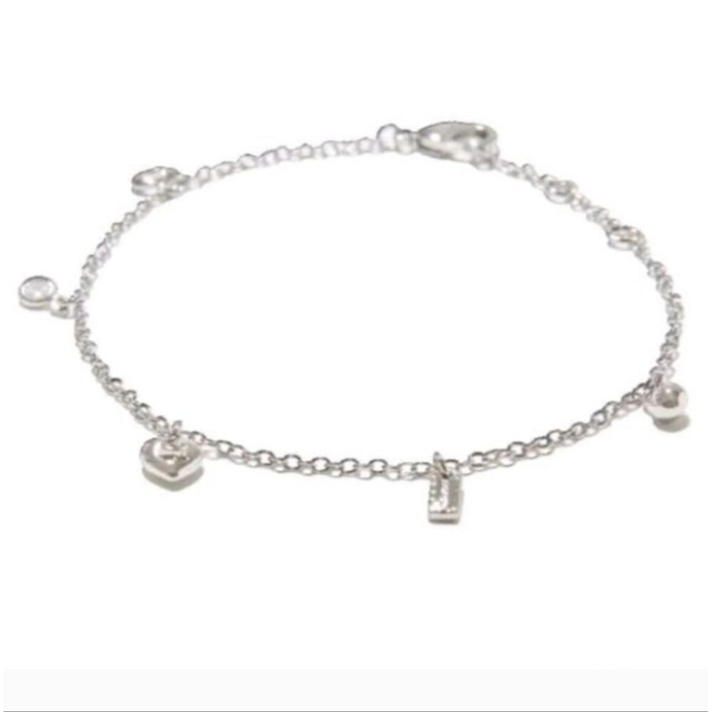 Coach Charm Bracelet Silver With Monogram Logo Heart NWT